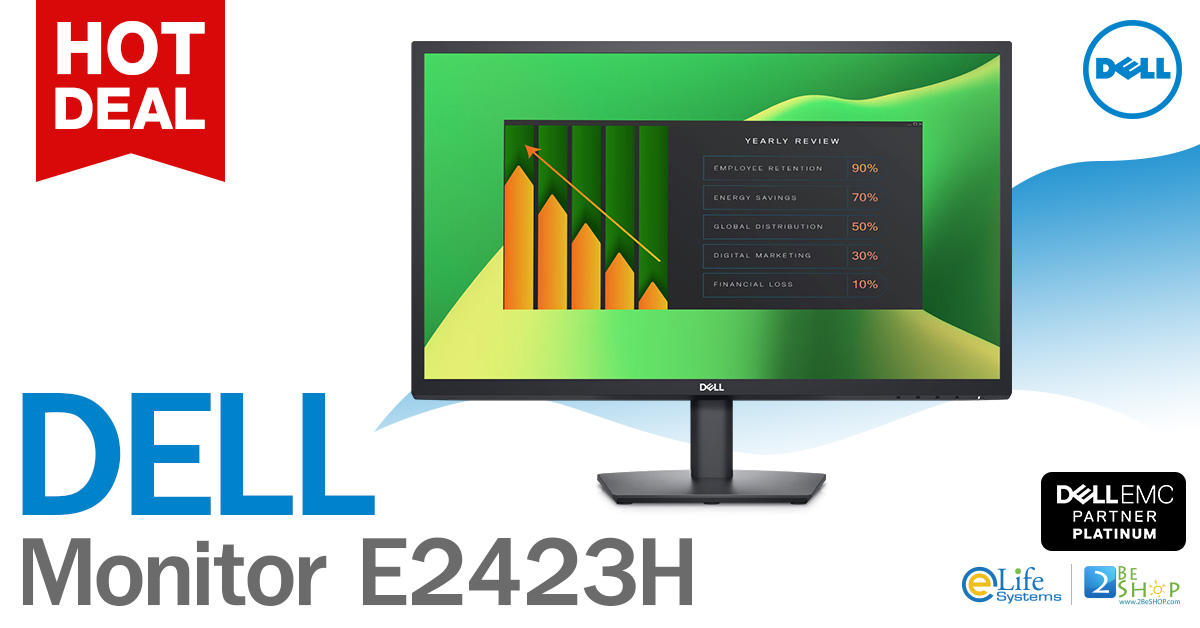 ช้อป [SNSE2423H] DELL Monitor E2423H ราคาถูก ซื้อออนไลน์ที่นี่ ส่งฟรี